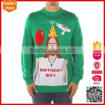 Wholesale funny pattern jesus birthday christmas sweater