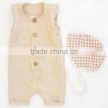 Button-up Linen Baby Boy Romper Summer Toddler Clothing Trendy Baby Clothes Modern Designs photo-3