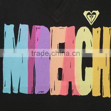 Women's V-neck Letter Print Tshirt photo-3