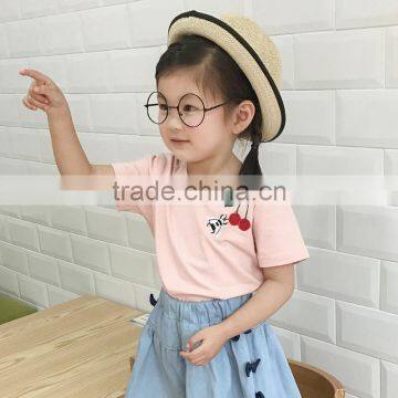 S17098A Summer T-shirt for Girls Cotton Kids T Shirt photo-2