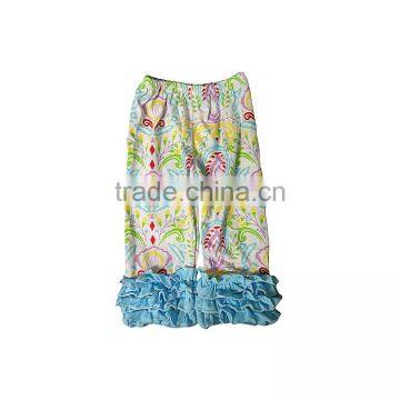 Wholesale Girls Triple Ruffle Christmas Pants Giggle Moon Latest Design Cropped Trousers for Children photo-3