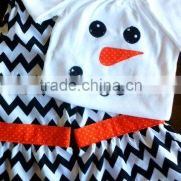 latest design Christmas Baby Clothes girl snowman pattern fashion suit