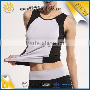 Oem factory cheap fitness breathable women splicing tank top