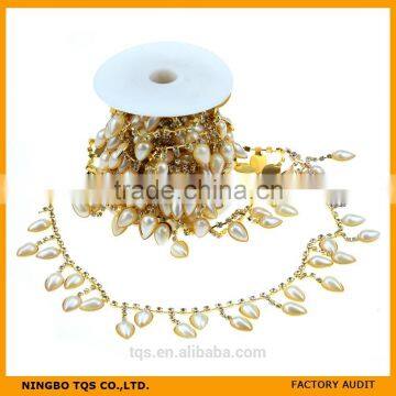 Wholesale Pearl and Rhinestone Chain Trimming Rhinestone Glass Crystal Cup Chain for Cloth