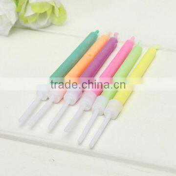 6pcs Birthday Cake Candles Assorted Colored Flames Safe Taper Chime Party Decor photo-5