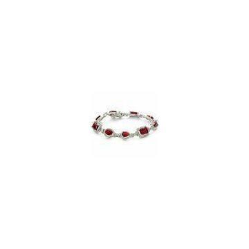 Lady Red Bead Fancy Natural Gemstone Bracelet Jewellery of 925 Sterling  Silver