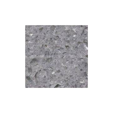 SS71 Crystal Shining Light Grey Quartz Kitchen Cabinet and Countertops
