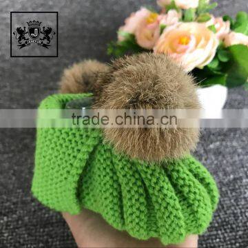 Oem Branded Good Quality With Pom Pom Fur Ball Baby Girls Hand Made Booties