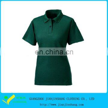 Customized Green Color Short Sleeve Polyester Cool Dry Ladies' Polo Shirt