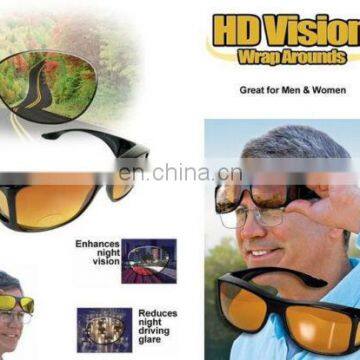 fashion HD Night Vision Unisex Driving Sunglasses Nice Over Wrap Around Glasses AS017