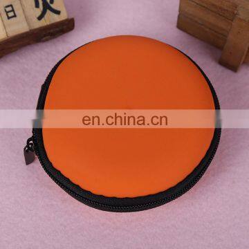 Soft touch customize printing EVA earphone cable holder coin wallet