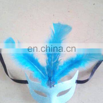 New arrival Masquerade carnival Eye Sexy Mask with blue feather