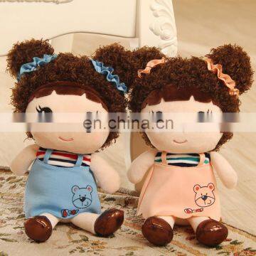 wholesale stuffed plush girl rag dolls with braid promotional gifts