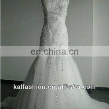 EB2240 Noble lace flower and paillette horsehair wedding dress