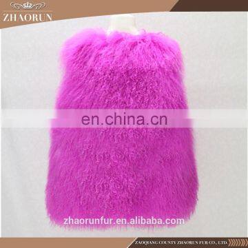 100% Genuine Short Mongolian Lamb Fur Vest Pretty Tibet Lamb Fur Vest for Girl photo-3