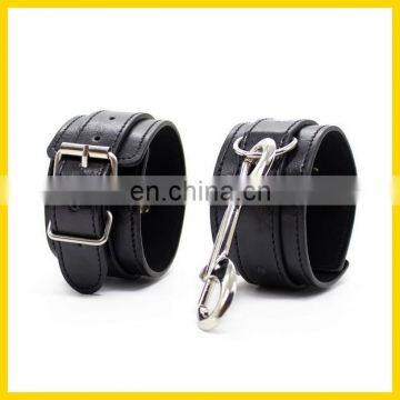 faux leather wrist & ankle cuffs restraints for leather bondage suit