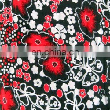 Women Wear Knitting Paper Printed Flower Silver 4 Way Spandex Stretch Fabric