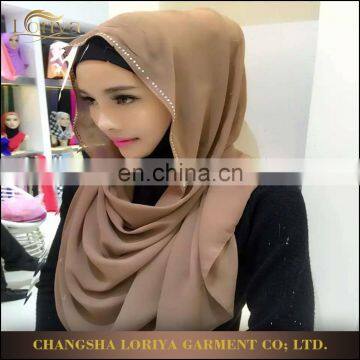 Fashion pearl chiffon hijab shawl scarf hijab muslim women long hijab scarf