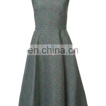 MIKA2455 Jacquard Flared Princess Dress