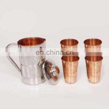 Stainless steel modern kitchen ware cheap copper item 16 PCS round 2 tones glazed Stainless steel copper item and tableware,fact