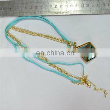chunky chain necklace ith glass pendants and cord
