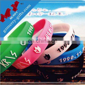 Custom design blank silicon bracelet / rubber wristband