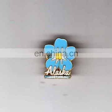 Promotional Hot Selling Souvenir Blue Flower Alaska Painting Custom Pin Badge