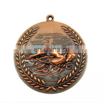 customized logo round shappe high quality antique brass metal soccer medal