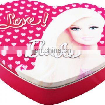 Barbie Doll Hearted-Shaped Tin Box