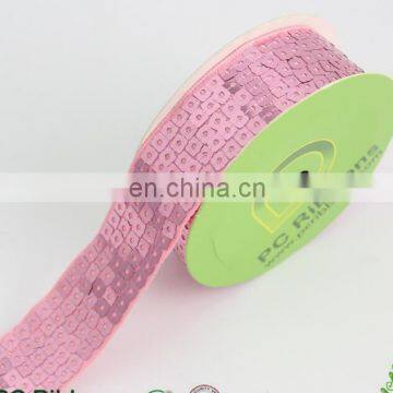 2016 Wholesale Fashion Sparkling Pink Glitter Grosgrain Ribbon for Hair Bows and Garments