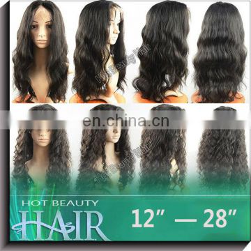 100% human hair full lace wigs Virgin Brazilian Hair Material Made Wig