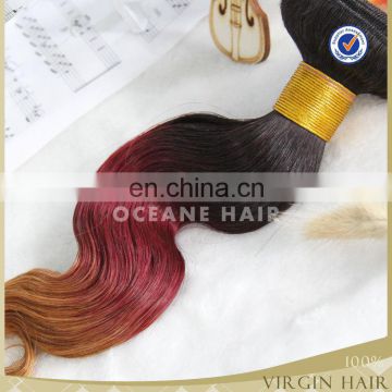 wholesale Grade 6a 100% human ombre 3 tone colored hair