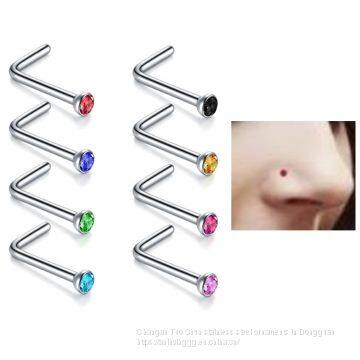 Stainless steel titanium steel drill, stud earnail, body piercing accessories, foreign trade jewelry anti allergy factory direct wholesale
