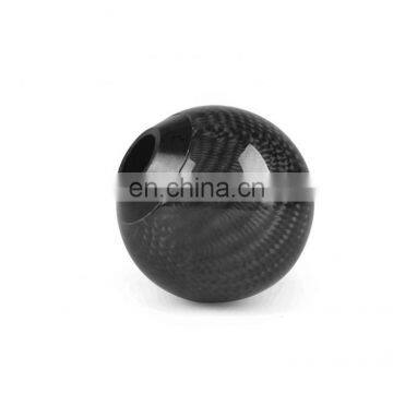 Hot Sale Car Modification Universal Gear Shift Knob Round Ball Shape Black Carbon Fiber Gear Shift Handle With Adapters BX101576 photo-3