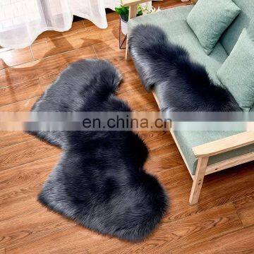 Custom Fluffy Handmade 100% Wool Faux Fur Rug Carpet