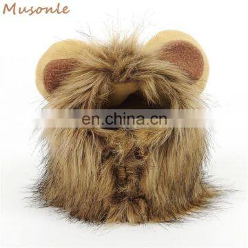 Pet Costume Lion Mane Wig for Dog Cat Halloween Dress Up With Ears photo-4