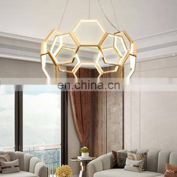 Postmodern Light Luxury Chandelier Honeycomb Living Room Lamp Nordic Style Bedroom Clothing Store Front Lamp