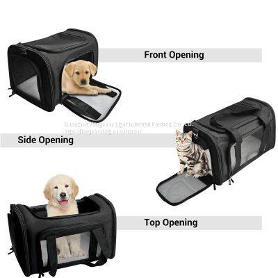Custom Fashion Travel Outdoor Breathable Portable Pet Cages Carriers Houses Large Shoulder Bag Carrying Dog Crate photo-5