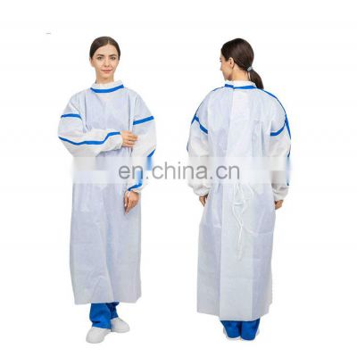 Ultrasonic roll seam welding PP+PE waterproof disaposible level 3 isolation gowns