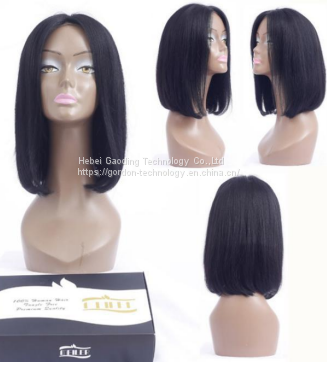 Wholesale vendor largest stock virgin human hair wigs cheap price short human hair lace front bob wig