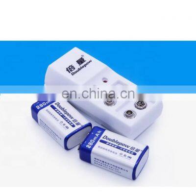 Best price 9V Batteries Li-ion 9 volt lithium Rechargeable Batteries charger