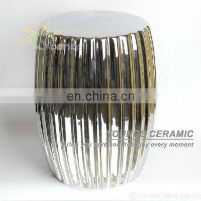Chinese antique ceramic silver garden seat for indoor and outdoor decor