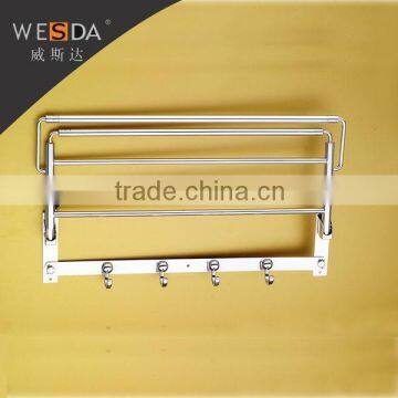 WESDA folding towel rail,wooden bathroom towel rack,clay bar towel with hook