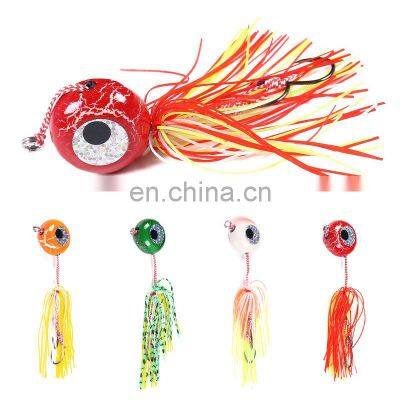 New 20-120G Size Sinking Fishing Skirt Lure Metal Jig Head with Quality Hooks Squid Luminous Jigging Lures