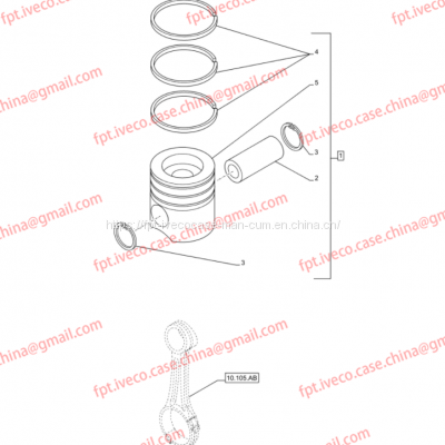 FPT IVECO CASE Cursor9 F2CFE614A*B041/F2CGE614F*V004 5802431166 Piston KIT Pack8097809