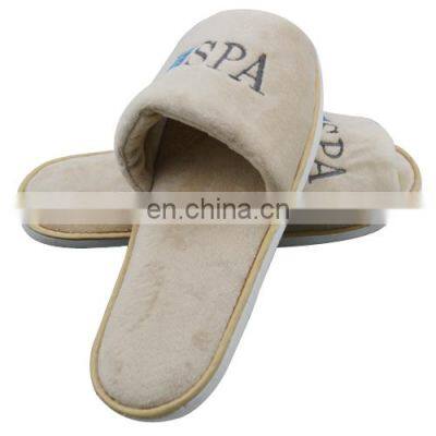 Velvet slipper hotel bathroom slipper airline slipper open toe