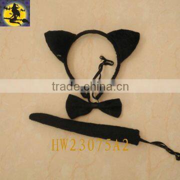 Black Plush Cat Headband Set for Sexy Party Girl