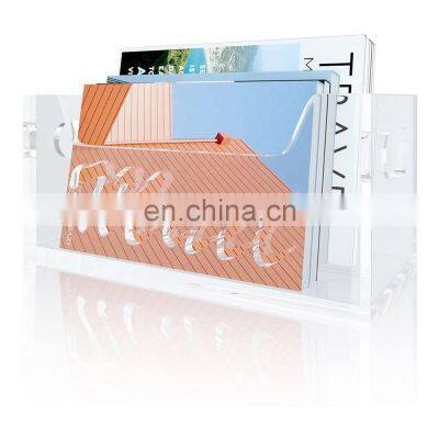 Transparent Acrylic Magazine File Holder Box Bill & Letter Sorter Basket File Folder Box Paper Divider Box