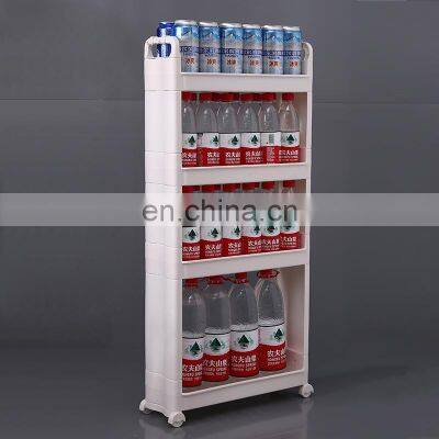 Narrow Home Kitchen Storage 4 Tiers Slim Trolley Cart Bathroom Kitchen Trolley Storage Organizer Kitchen Cart With Wheels photo-5