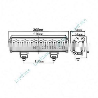 Lantsun 12inch 72W LED Light Bar off road heavy duty, indoor, factory,suv military,agriculture,marine,mining work light